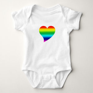 Big pride lgbtq rainbow colours Heart, Love, white Baby Bodysuit