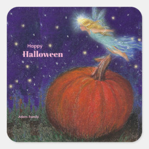 Big Pumpkin Fairy Custom Halloween Square Sticker