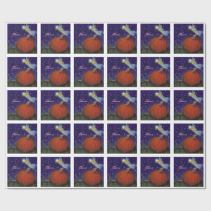 Big Pumpkin Fairy Custom Halloween Wrapping Paper