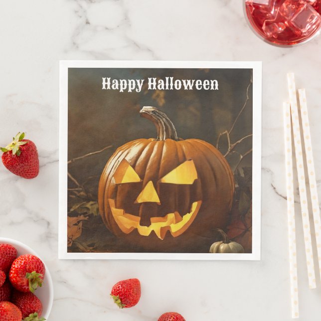Big Pumpkin Halloween Collection Napkin (Insitu)