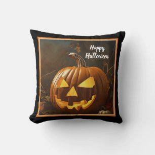 Big Pumpkin Halloween Collection Throw Pillow