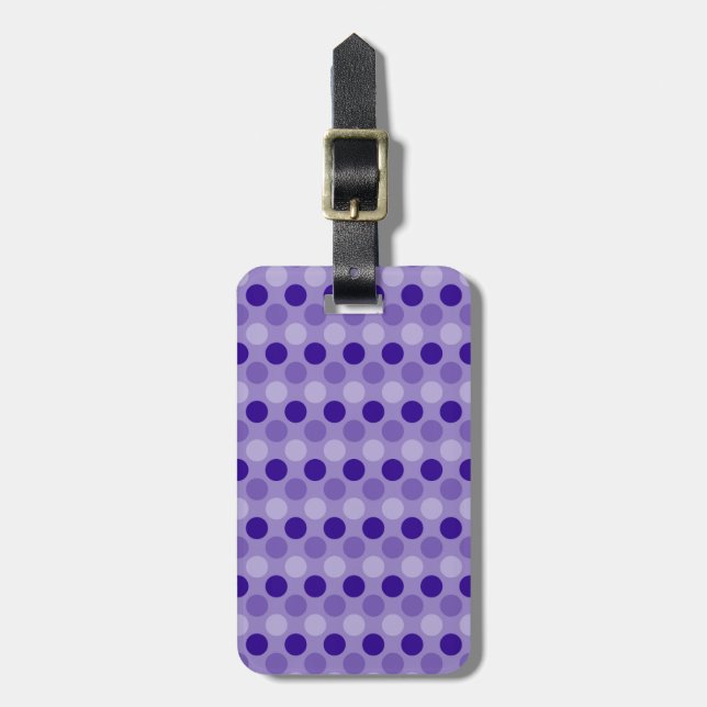Big Purple Dots Luggage Tag (Front Vertical)