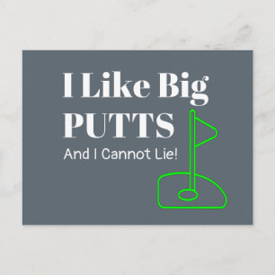 Big PUTTS Golf Funny Postcard