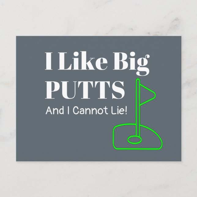 Big PUTTS Golf Funny Postcard (Front)