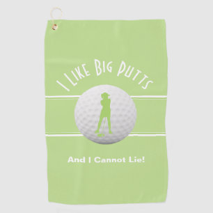 Big Putts Golfer Sports Humour For Her Green Cute Golf Towel
