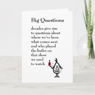 Big Questions - a funny sixtieth birthday poem Card