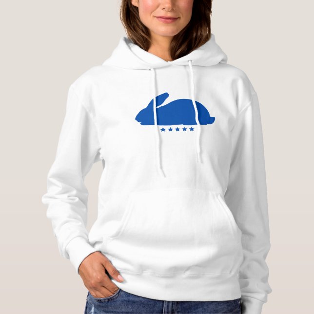 Big Rabbit Silloute in Blue  Hoodie (Front)