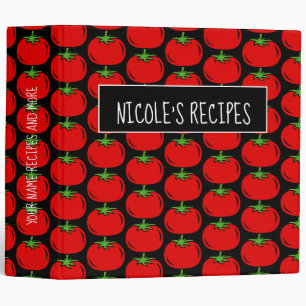 Big recipe binder organizer book with red tomatoes