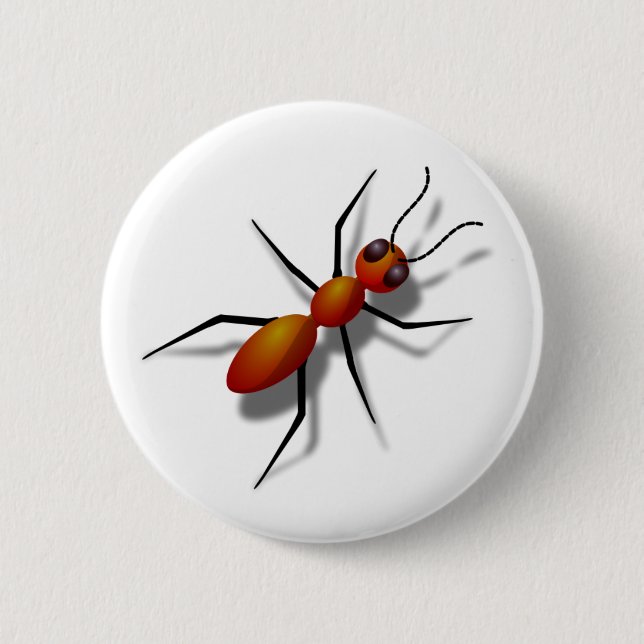 Big Red Ant 2 Inch Round Button (Front)