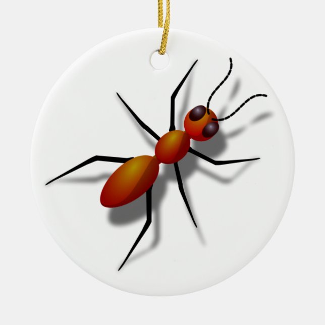 Big Red Ant Ceramic Ornament (Front)