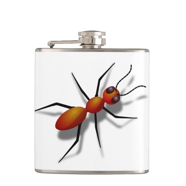 Big Red Ant Hip Flask (Front)