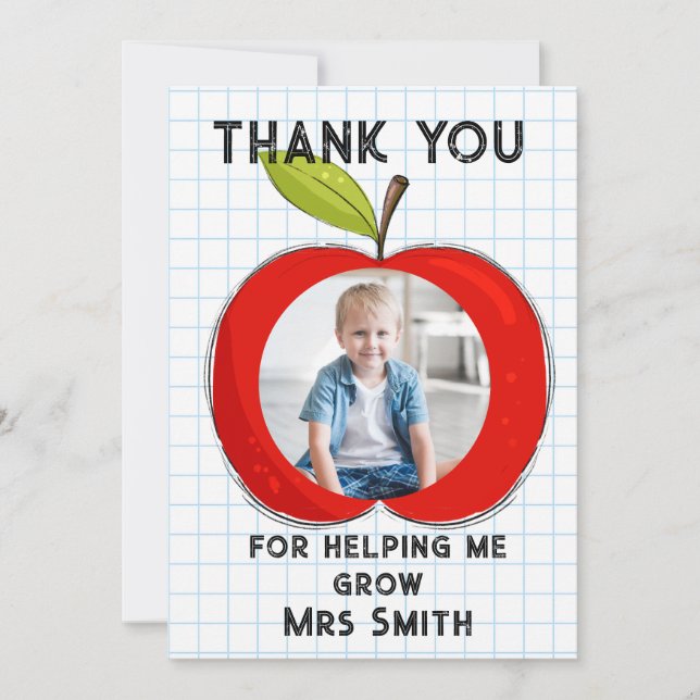 Big RED apple it takes a big heart photo card (Front)