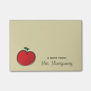 Big Red Apple Personalized Post-it Notes