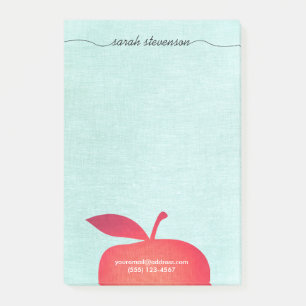 Big Red Apple School Teacher Education Post-it Notes