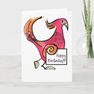 Big Red Birdie Day notecard