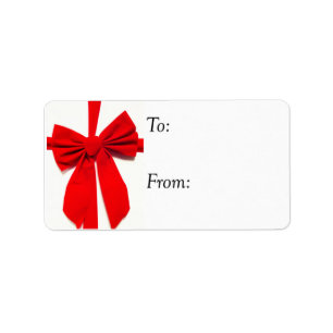 Big Red Bow Christmas Gift Tag