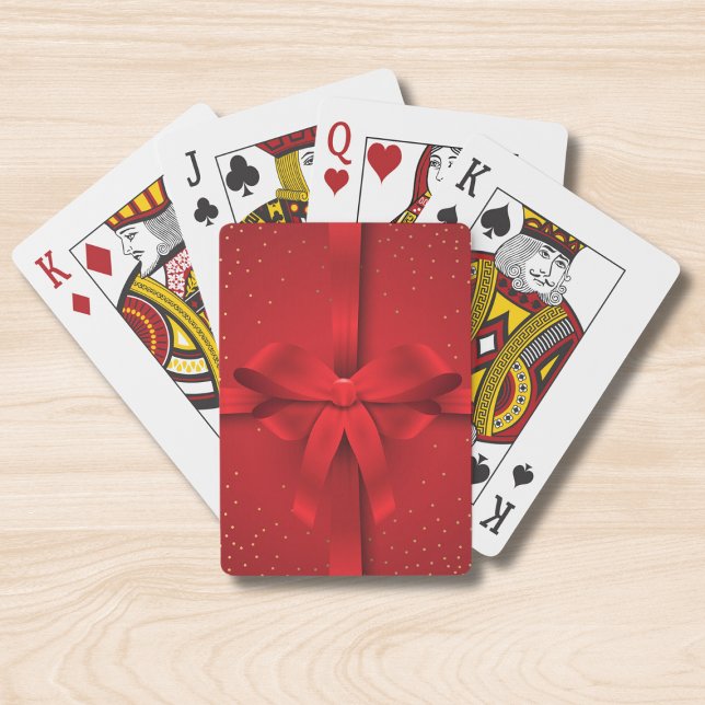 Big Red Bow Christmas Holidays Gift Playing Cards (Creator Uploaded)