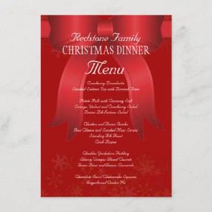 Big Red Bow Family Christmas Dinner Menu