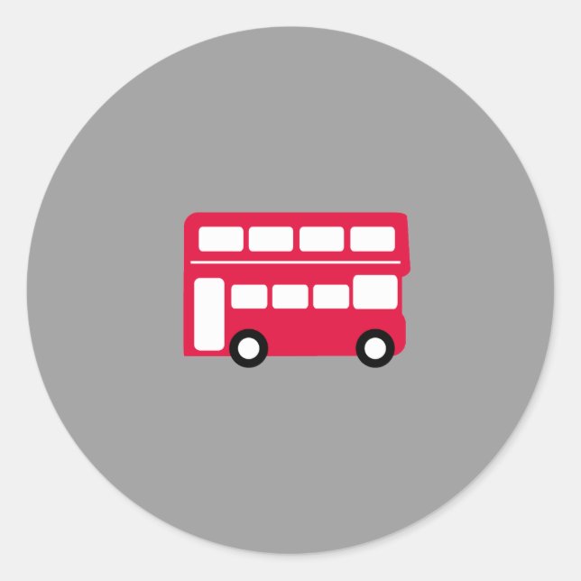Big Red Bus Classic Round Sticker (Front)