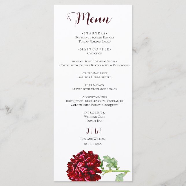 Big Red Chrysanthemum Menu (Devant)