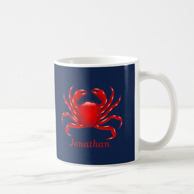 Big Red Crab Back to School Dorm Essentials Coffee Mug (Right)