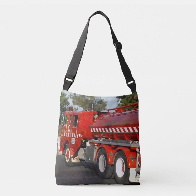 Big Red Fire Engine, Crossbody Bag (Front)