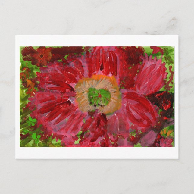 Big red flower postcard (Front)