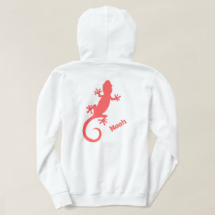 Big Red Gecko Silhouette and Your Name Hoodie