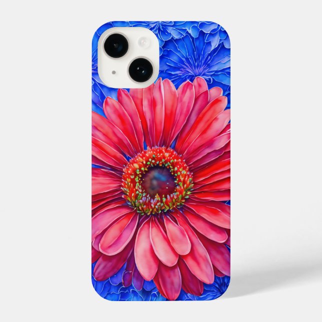 Big Red Gerbera Daisy Art Phone Case (Back)