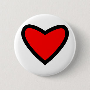 Big Red Heart 2 Inch Round Button