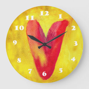 Big Red Heart Large Clock