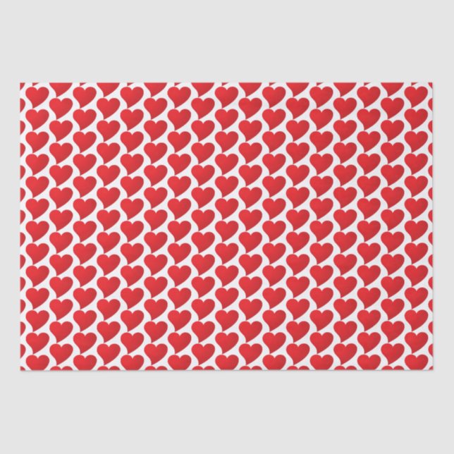 Big Red Heart, Love, white Valentine's day gift Tissue Paper (Front)