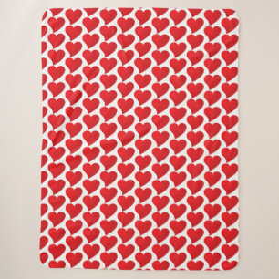 Big Red Heart, Love, white Valentine's day Sherpa Blanket
