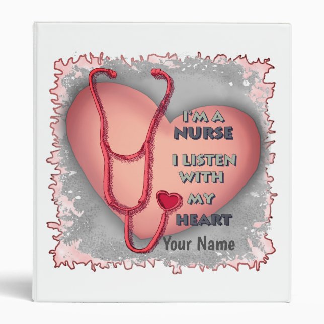 Big red heart nurse  binder (Front)