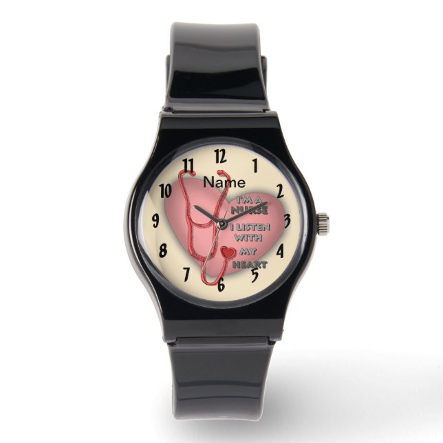 Big red heart nurse  watch (Front)