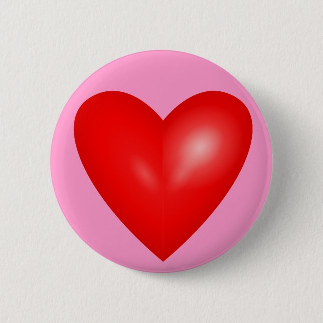 Big Red Heart of Love 2 Inch Round Button (Front)