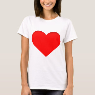 Big Red Heart Print Design T-Shirt