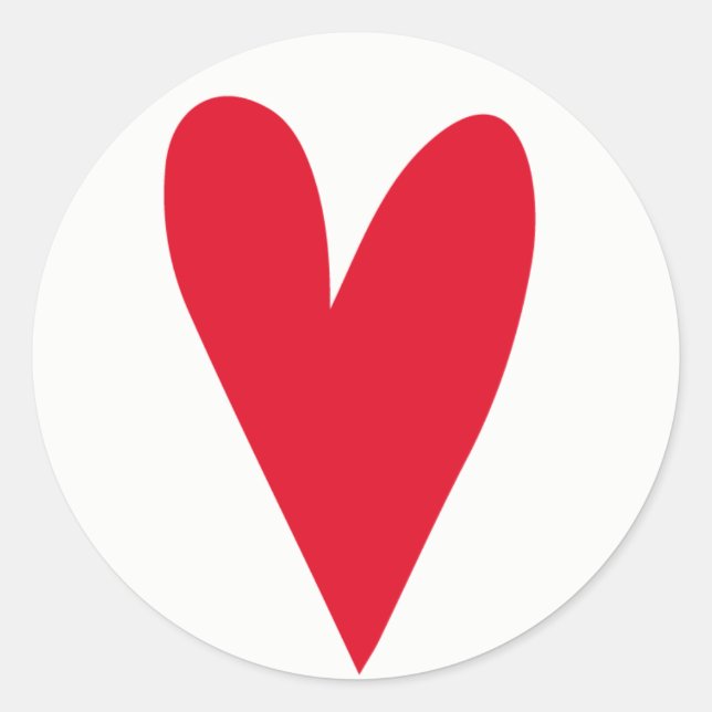 Big Red Heart - Valentine / Wedding  Classic Round Sticker (Front)