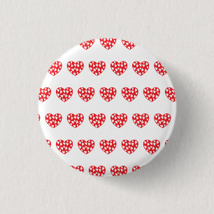 Big Red Heart With Little Hearts 1 Inch Round Button