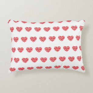 Big red heart with little hearts accent pillow