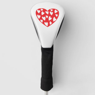 Big red heart with little hearts golf head cover