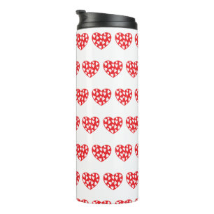 Big red heart with little hearts thermal tumbler