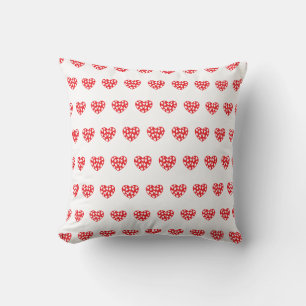Big red heart with little hearts throw pillow
