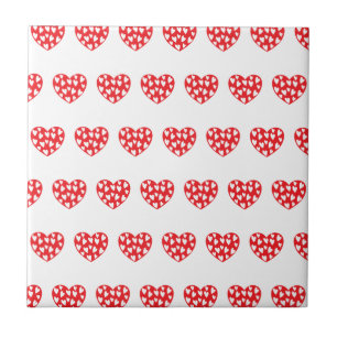 Big Red Heart With Little Hearts Tile