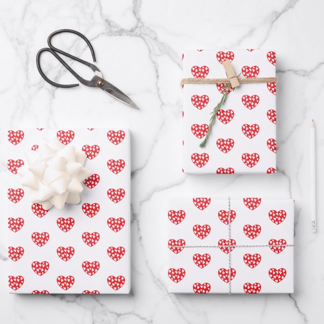 Big Red Heart Wrapping Paper Sheet (Front)