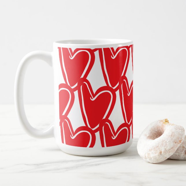Big Red Hearts Paper cup (With Donut)
