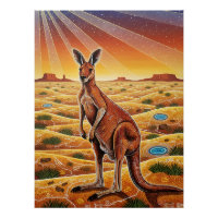 Big Red Kangaroo in Australian outback