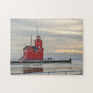 Big Red Lighthouse in Holland MI - 252 piece Jigsaw Puzzle