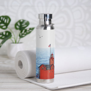 Big Red Lighthouse In Michigan Water Bottle