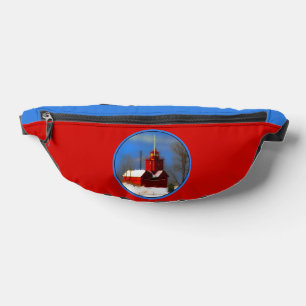 Big Red Lighthouse Painting Holland Original Art Fanny Pack